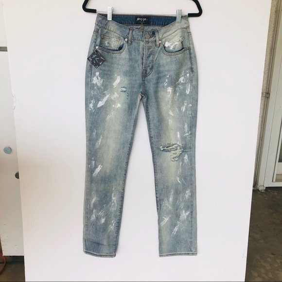NWT Nasty Gal Paint Brush Boyfriend Jeans - Picture 2 of 7